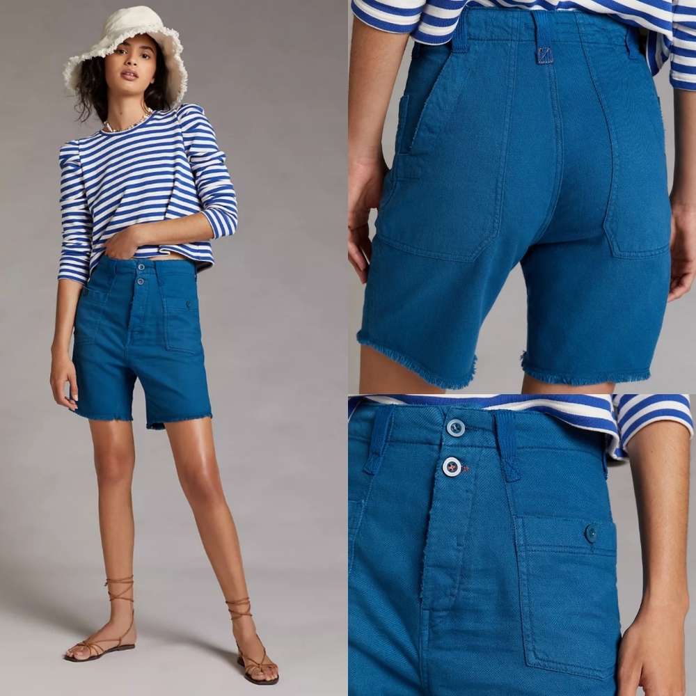 NWT Pilcro (Anthro) Slouchy Surplus Shorts in Cerulean Blue